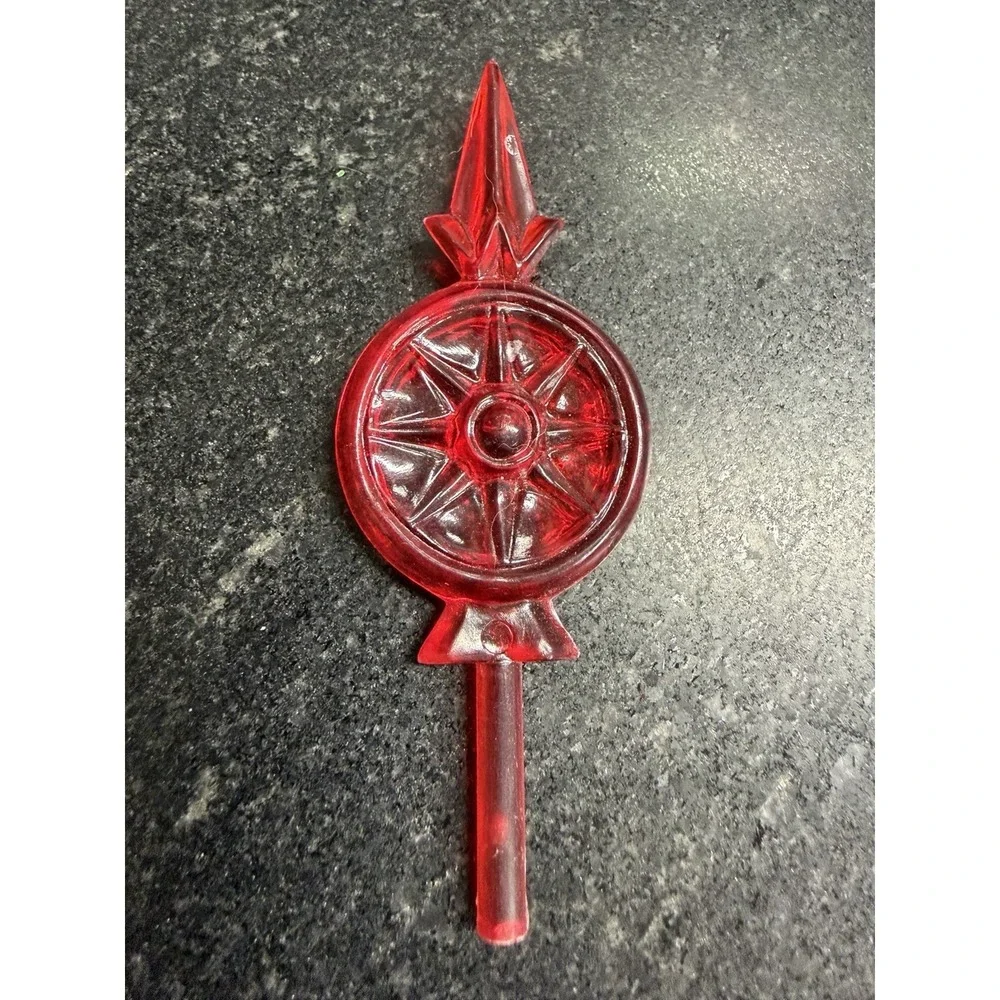 Red Plastic Christmas Tree Topper Light Cover Starburst‎ Finial 4